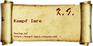 Kempf Imre névjegykártya